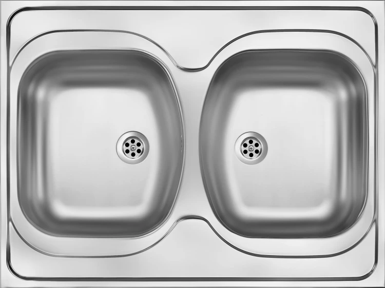 Zlewozmywak 2-komorowy bez ociekacza - satyna Tango Deante