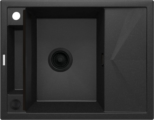 Zlewozmywak granitowy magnetyczny 1-komorowy z ociekaczem grafit metalik Deante Magnetic