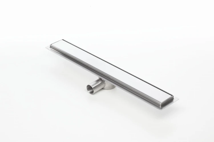 Odpływ liniowy z flanszą i metalowym syfonem Kesmet 80 cm z rusztem Smooth