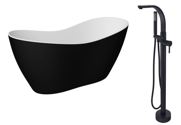 Wanna wolnostojąca Besco VIYA B&amp;W 160x70 + bateria Decco I