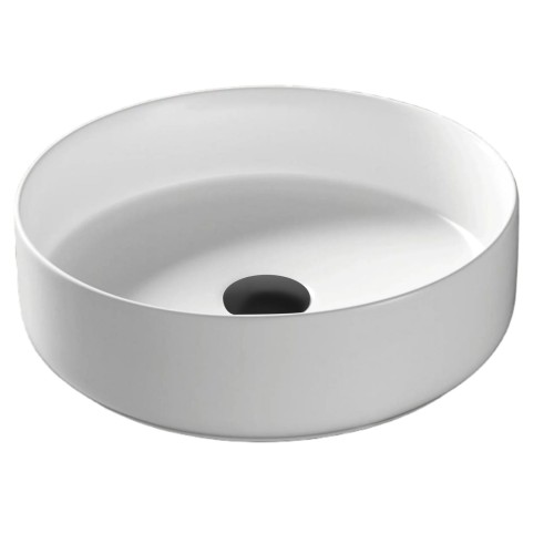 Umywalka nablatowa lugo okrągła 360x120 mm z korkiem czarnym