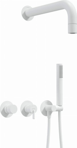 Zestaw prysznicowy podtynkowy bianco biały Silia Deante