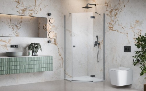 Kabina pięciokątna Radaway Essenza Brushed GunMetal PTJ prawa