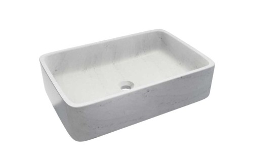 Umywalka kamienna nablatowa Etna mini AD naturalnie biały marmur