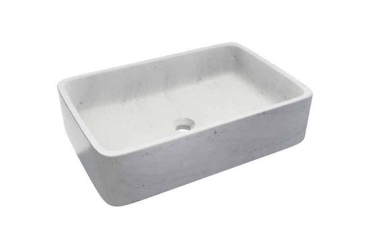 Umywalka kamienna nablatowa Etna mini AD naturalnie biały marmur