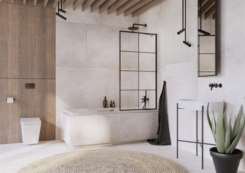 Parawan nawannowy Radaway Idea Black PNJ II Factory 90x150