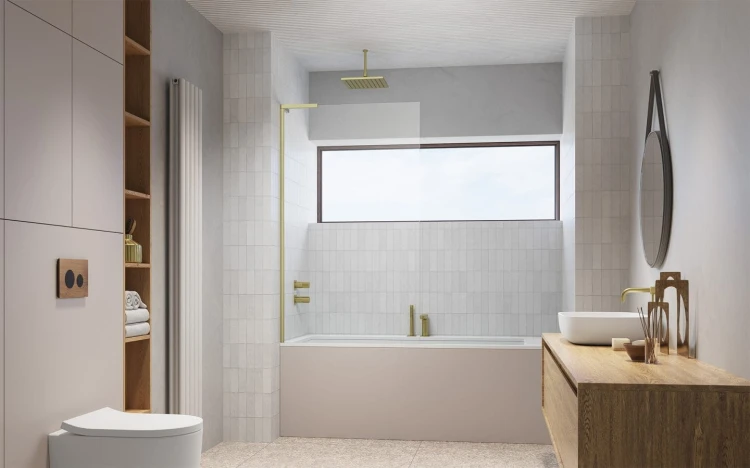 Parawan nawannowy Radaway Modo SL Brushed Gold PNJ II lewy