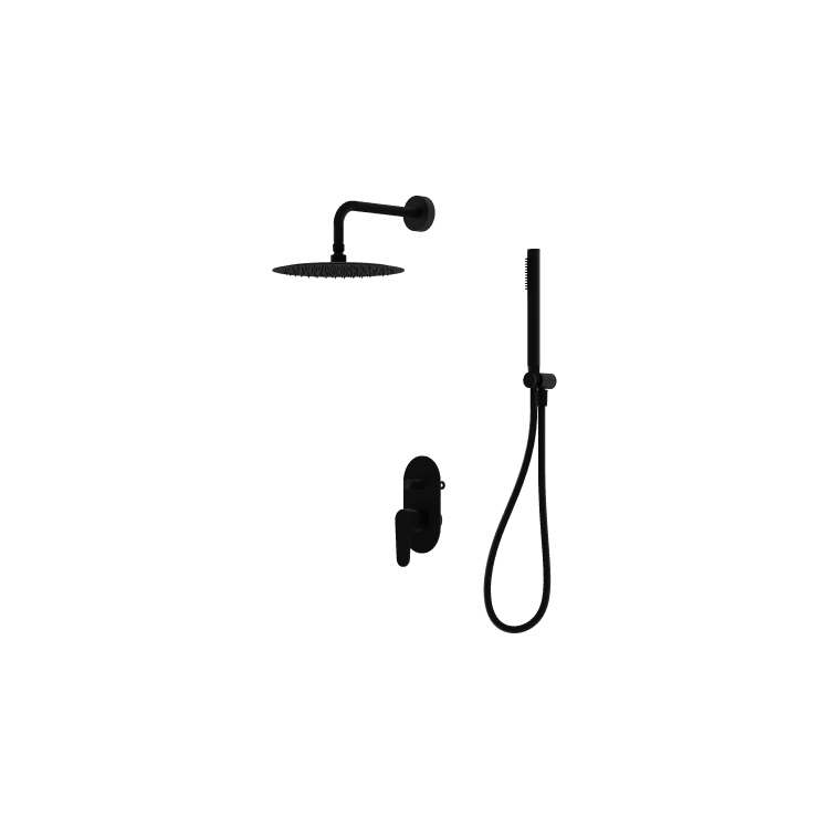 Podtynkowy zestaw prysznicowy z deszczownicą Cetus Matt Black Lavita