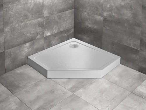 Brodzik pięciokątny Radaway Doros PT Compact 80x80 Stone biały
