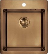 Zlewozmywak stalowy 1-komorowy brąz Olfato Precious Deante