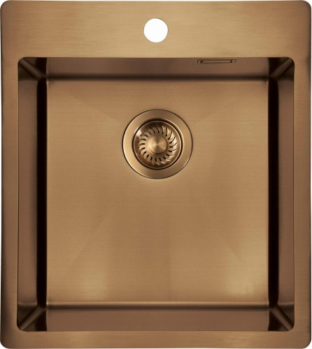 Zlewozmywak stalowy 1-komorowy brąz Olfato Precious Deante
