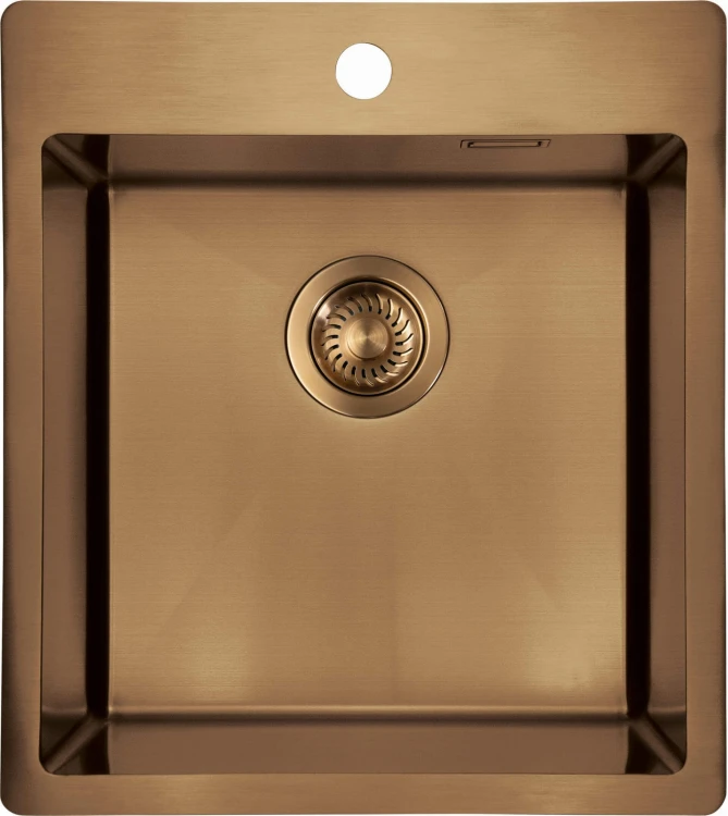 Zlewozmywak stalowy 1-komorowy brąz Olfato Precious Deante