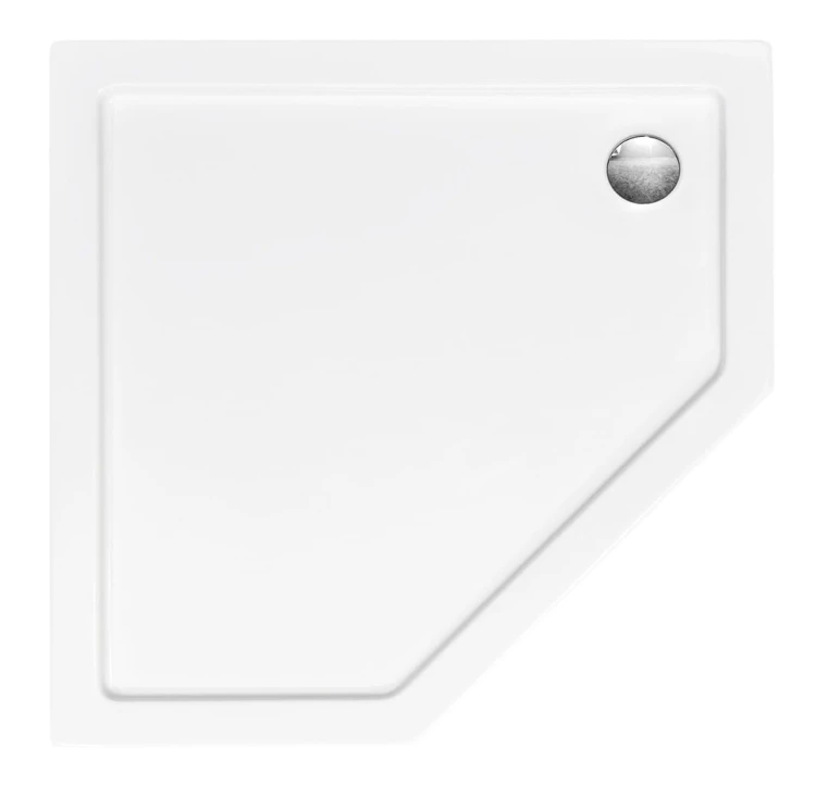 Brodzik pięciokątny biały Besco BERGO SLIMLINE 90x90x6