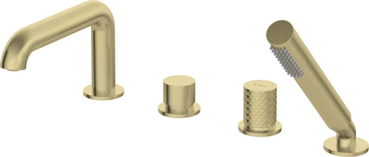 Bateria wannowa 4-otworowa złoto szczotkowane Silia Hexa Deante