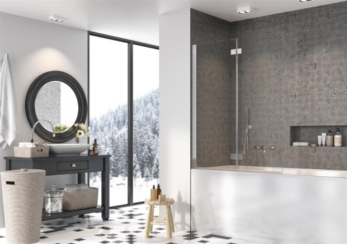 Parawan nawannowy Radaway Nes PND I 140x150 lewy, szkło przejrzyste