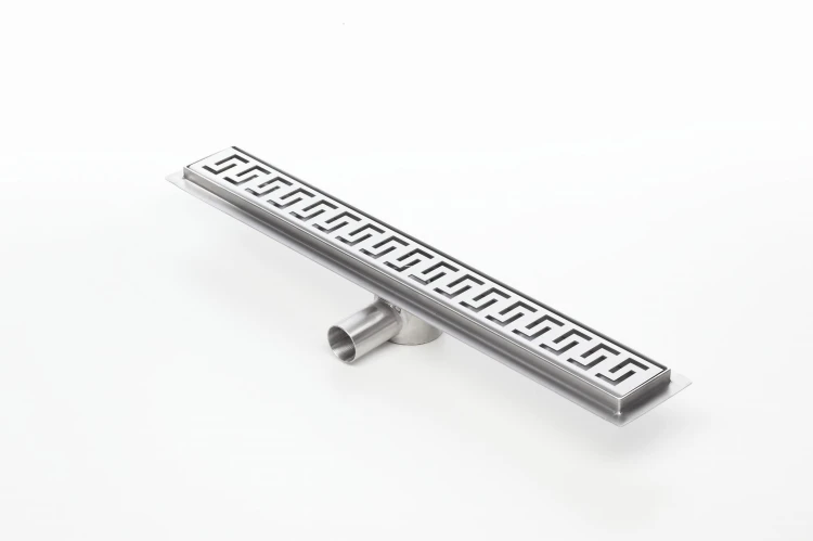 Odpływ liniowy z flanszą i metalowym syfonem Kesmet 110 cm z rusztem Greek