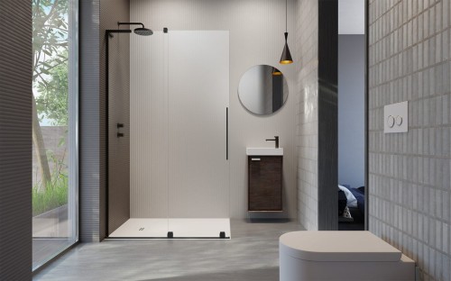 Kabina prysznicowa Furo SL Black Walk-in Radaway lewa