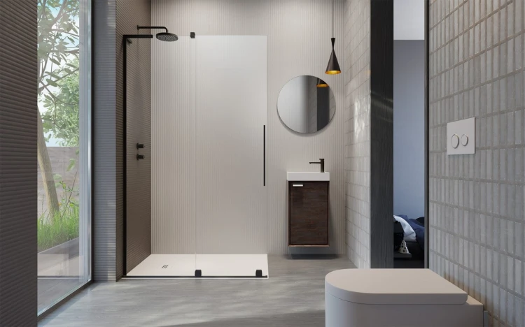 Kabina prysznicowa Furo SL Black Walk-in Radaway lewa