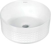 Umywalka ceramiczna nablatowa asymetryczna biała Silia Hexa Deante