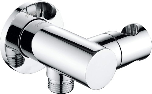 Przyłącze kątowe okrągłe z uchwytem na słuchawkę chrom Cascada Deante