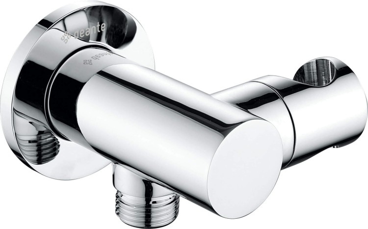 Przyłącze kątowe okrągłe z uchwytem na słuchawkę chrom Cascada Deante