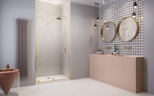 Drzwi prysznicowe Furo Gold DWJ 100x200 Radaway prawe złote