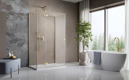 Kabina przyścienna Radaway Essenza Brushed Gold KDJ+S lewa