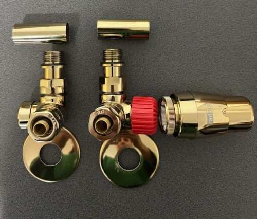 Zestaw zaworów termostatyczny Vision Radeco lewy / prawy złoty