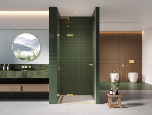 Drzwi prysznicowe New Trendy Eventa Gold Shine lewe czyste