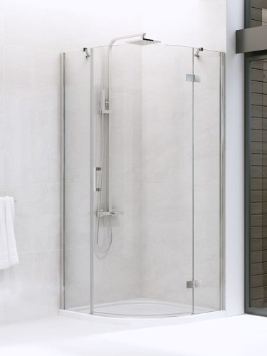 Kabina półokrągła New Trendy New Merana 100x100x195 prawa, szkło czyste