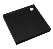 Brodzik kwadratowy Cameron Black Stone 90x90 Schedpol Schedline, czarny