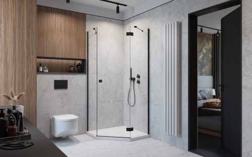 Kabina pięciokątna Radaway Essenza Black PTJ 80x80x200 prawa