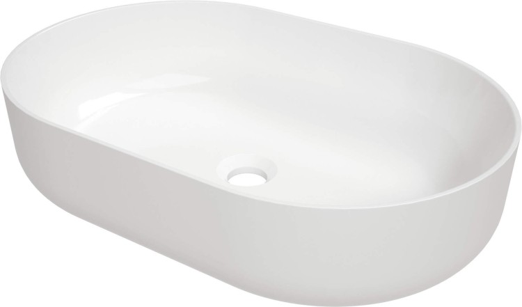 Umywalka ceramiczna nablatowa Round Deante biała
