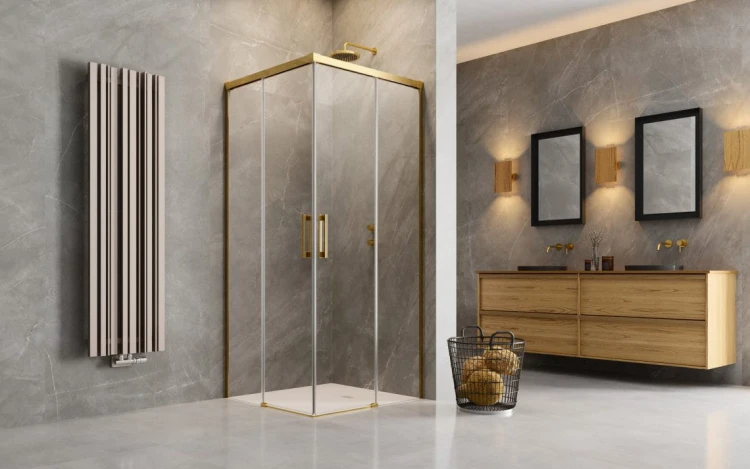 Kabina prysznicowa Radaway Idea Gold KDD 120x110x200,5 przejrzysta, złota