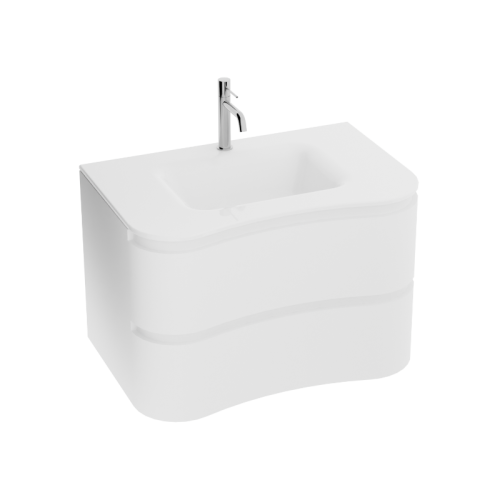 Szafka wisząca z umywalką szklaną Ontario White 800 Lavita