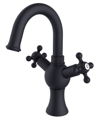 Bateria umywalkowa Besco RETRO II czarny matt