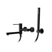 Bateria wannowa ścienna corsan lugo cmz7541bl z zestawem natryskowym czarna