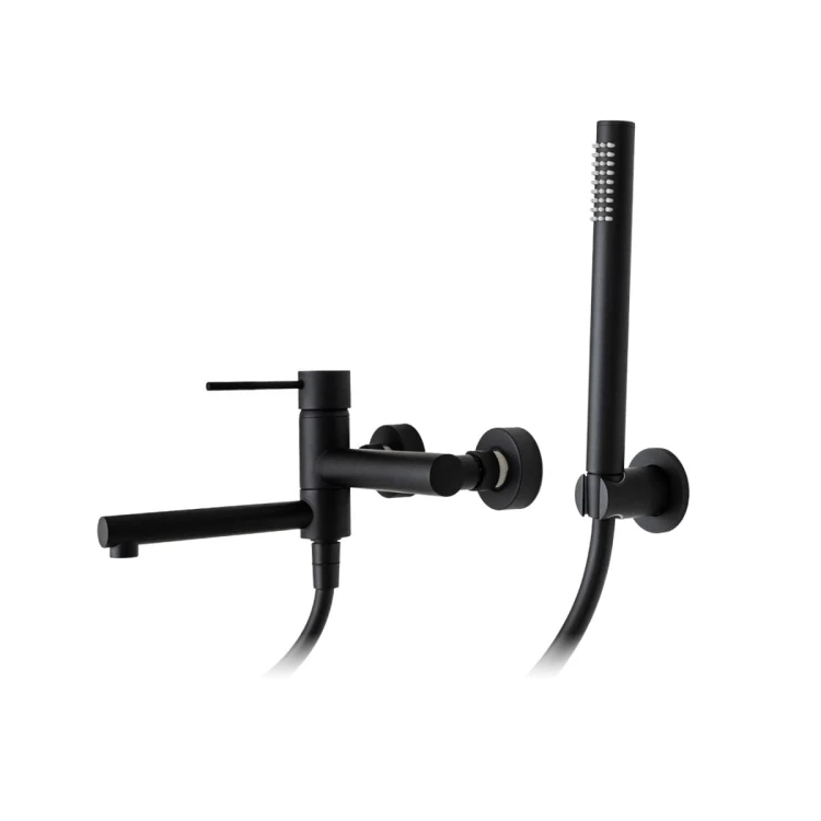 Bateria wannowa ścienna corsan lugo cmz7541bl z zestawem natryskowym czarna