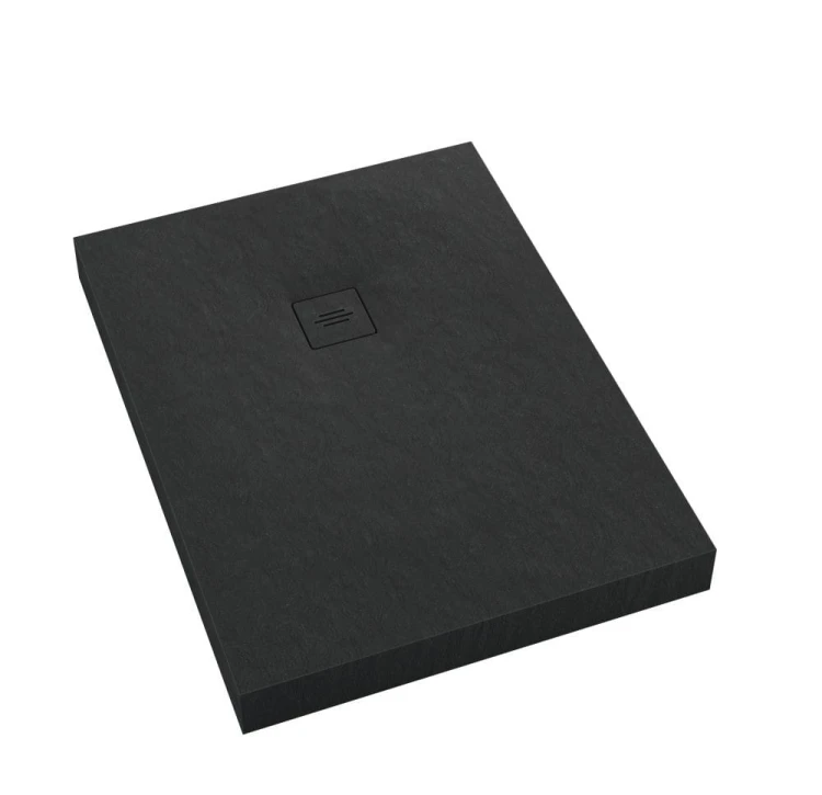 Brodzik prostokątny NONLIMITS Black Stone 70x90 Schedpol Schedline, czarny