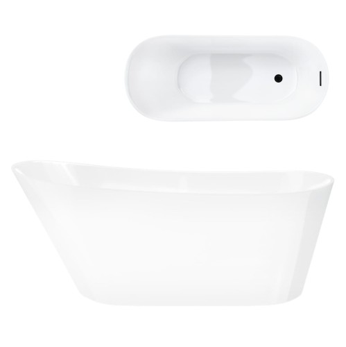 Wanna wolnostojąca corsan estella 160 cm z wykończeniem grafit / gun metal