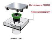 Wpust podłogowy 15x15 Vertigo Double Face Bonomini
