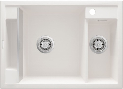 Zlewozmywak granitowy magnetyczny 1,5-komorowy bez ociekacza - alabaster Deante Magnetic