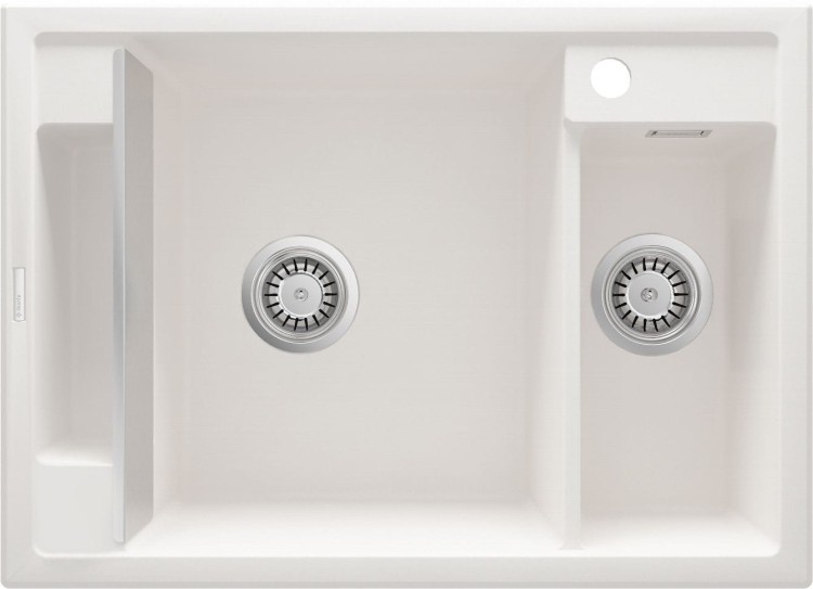 Zlewozmywak granitowy magnetyczny 1,5-komorowy bez ociekacza - alabaster Deante Magnetic