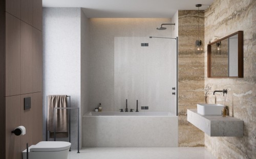 Parawan nawannowy Radaway Essenza Brushed GunMetal PND II prawy