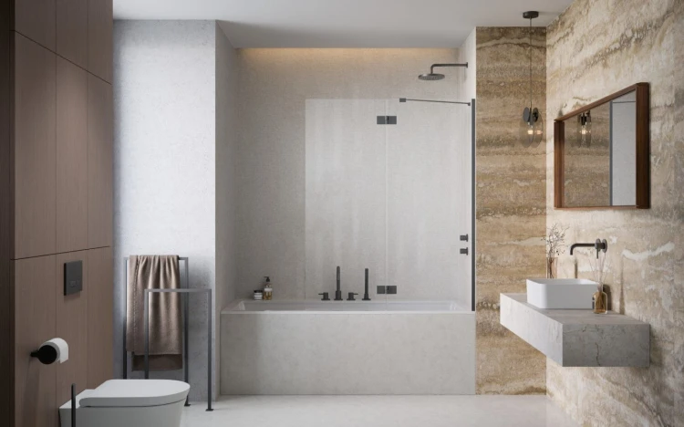 Parawan nawannowy Radaway Essenza Brushed GunMetal PND II prawy