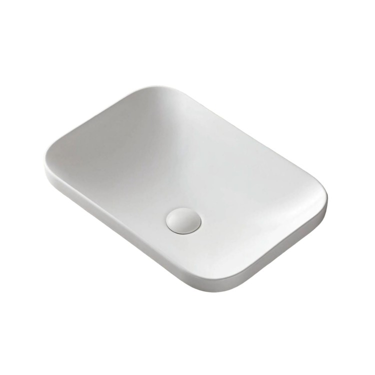 Umywalka wpuszczana w blat intero 430x380x140 mm z korkiem białym