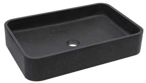 Umywalka kamienna nablatowa Etna AD naturalnie czarny granit