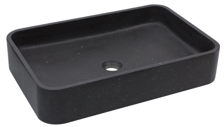 Umywalka kamienna nablatowa Etna AD naturalnie czarny granit