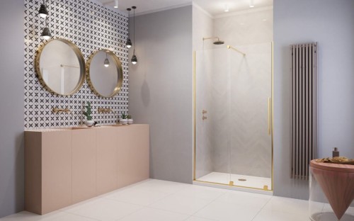 Drzwi prysznicowe Furo Gold DWJ 150x200 Radaway lewe złote