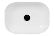 Umywalka nablatowa mono prostokątna 460x320x140 mm z korkiem czarnym